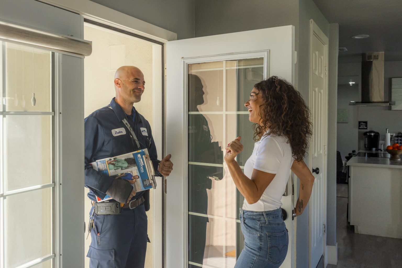 Dwellness home warranty technician servicing a home in Winchester, Nevada
